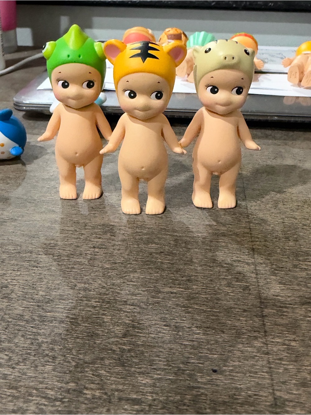 Three sonny angel animal series iguana cheetah and uribou